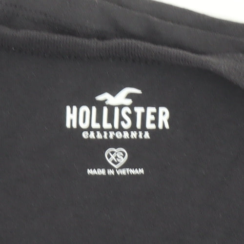 Hollister Womens Black Cropped Nashville T-Shirt XS