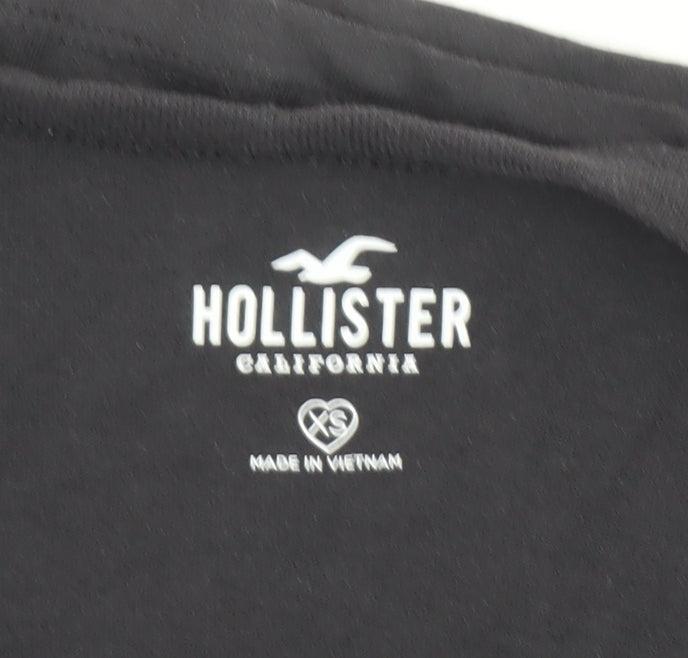 Hollister Womens Black Cropped Nashville T-Shirt XS