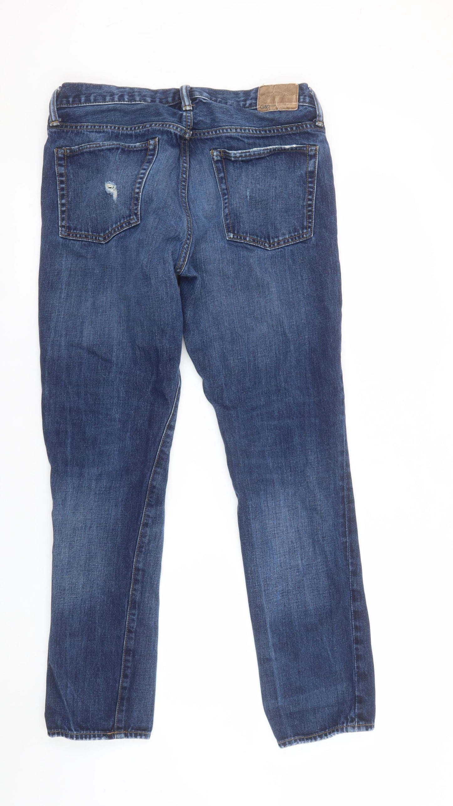 Gap 1969 Men's Blue Skinny Distressed Jeans Size 32x30