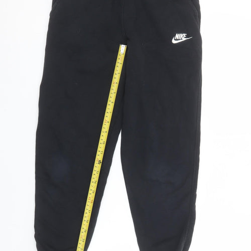 Nike Boys Black Jogger Sweatpants L 147-158cm Cotton Fleece Casual Sportswear