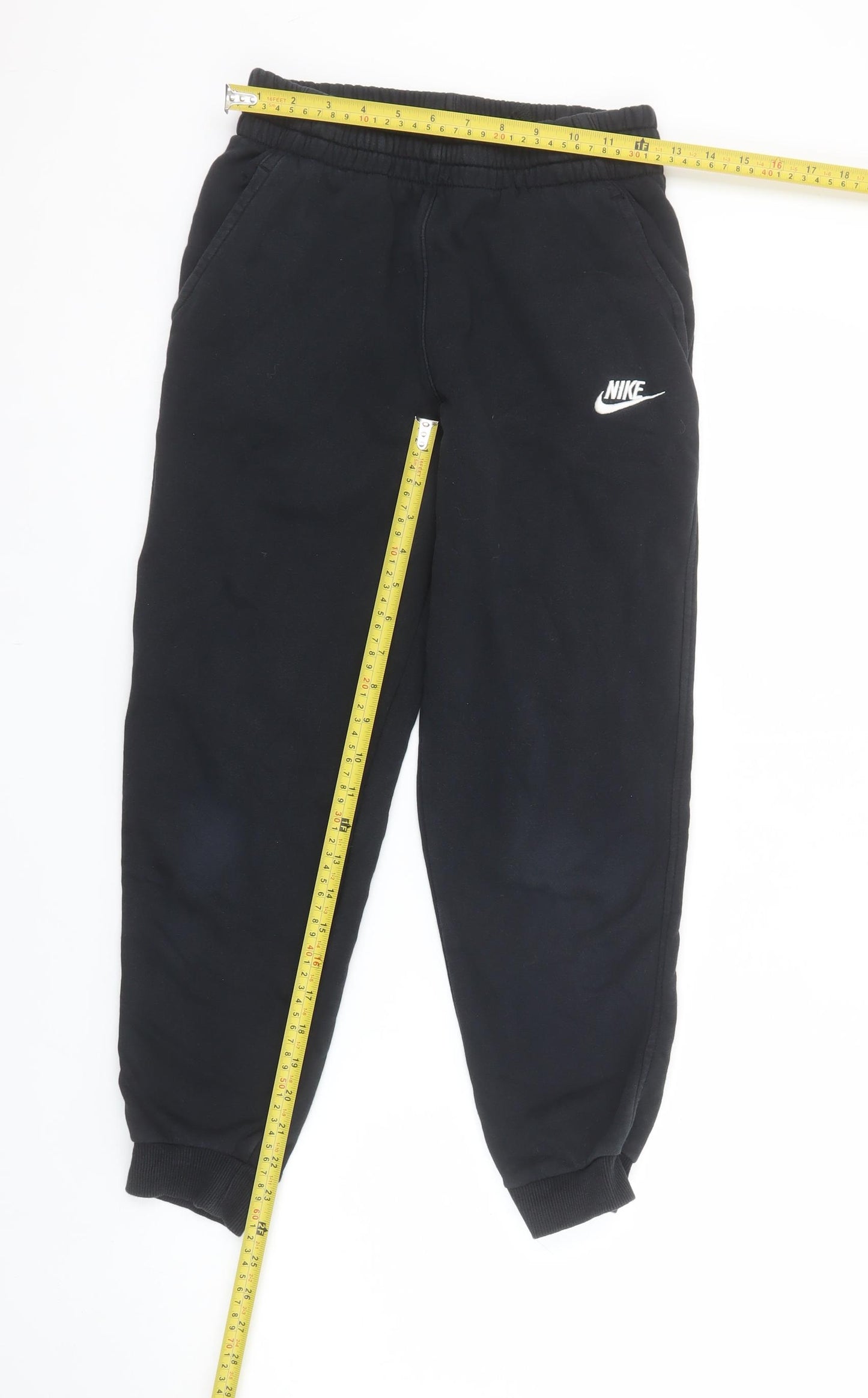 Nike Boys Black Jogger Sweatpants L 147-158cm Cotton Fleece Casual Sportswear