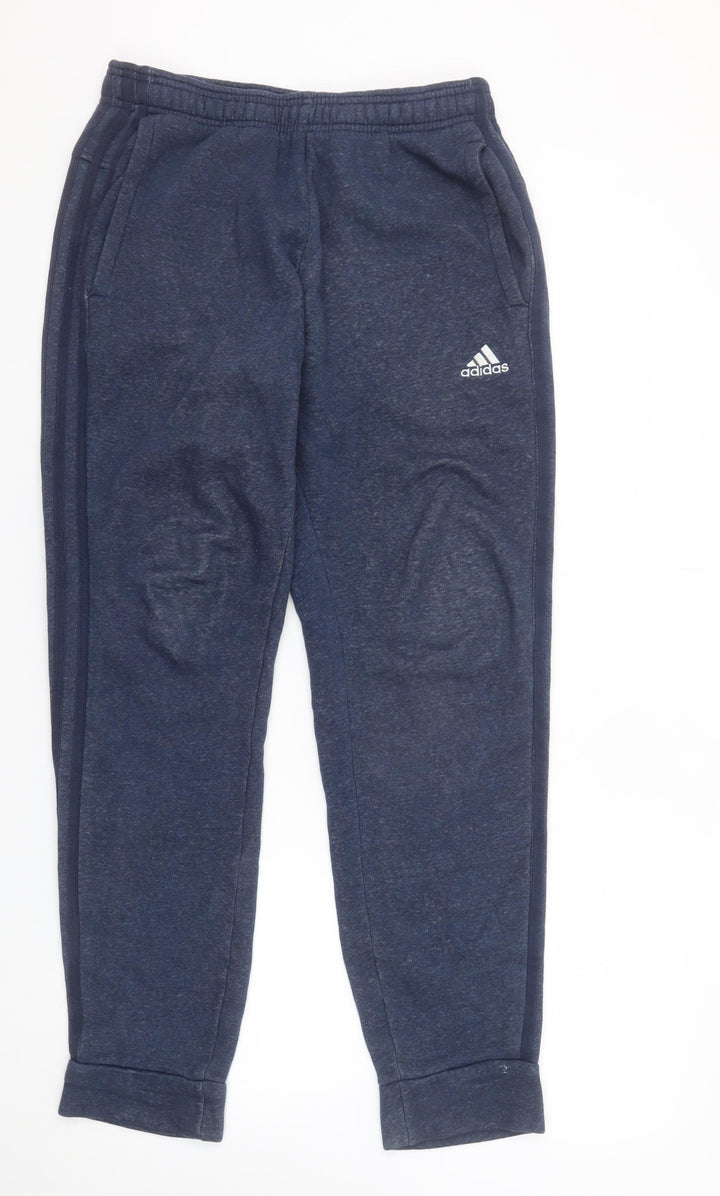 adidas Mens Blue Jogger Sweatpants Size S Elastic Waist Pockets