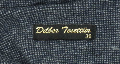 Dilber Tesettür Women Blue Maxi Knit Zip Long Sleeve Dress Size 10