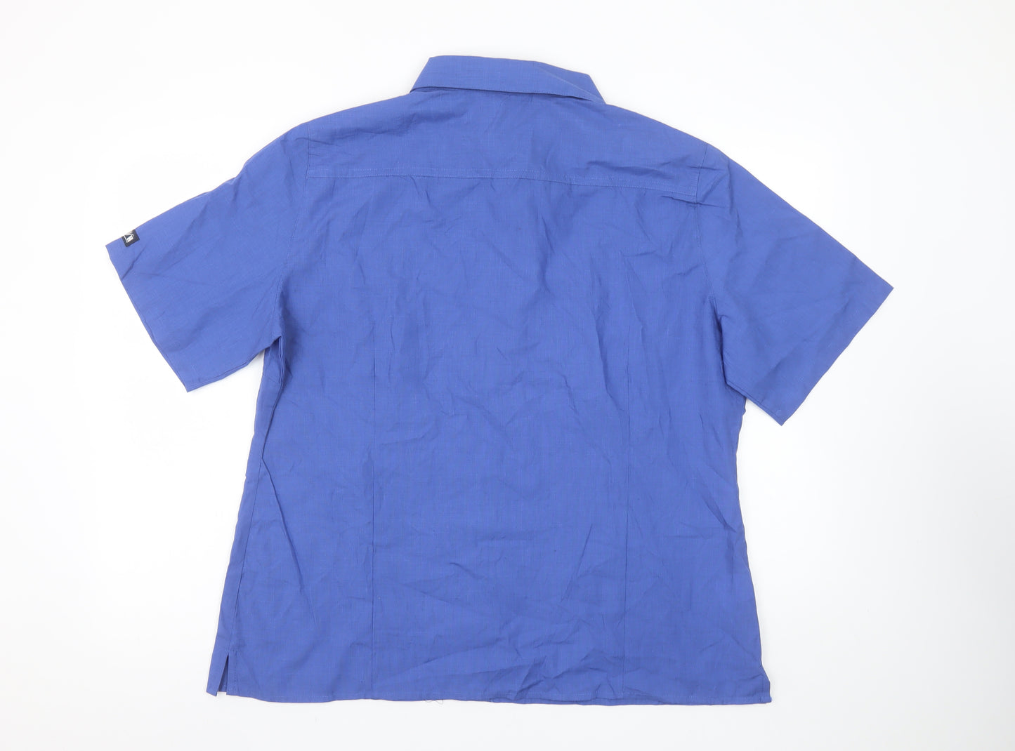 Simon Jersey Women's Blue Short Sleeve Collared Button-Up Work Shirt Size 20