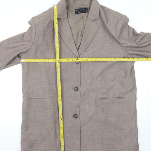 ASOS DESIGN Women Brown Tall Blazer UK 16 Single-Breasted Jacket