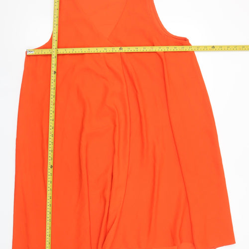 River Island Women’s Orange Sleeveless Shift Dress Size 16