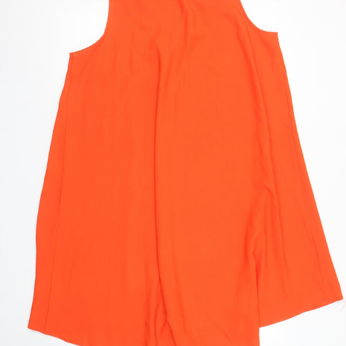 River Island Women’s Orange Sleeveless Shift Dress Size 16