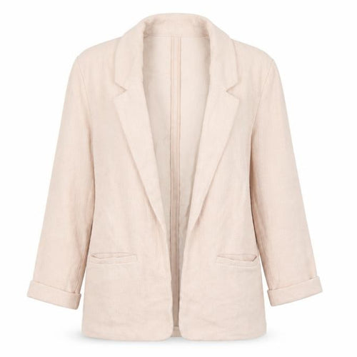 New Look Women Beige Regular Fit Long Sleeve Woven Blazer Size 10