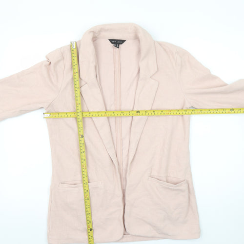 New Look Women Beige Regular Fit Long Sleeve Woven Blazer Size 10