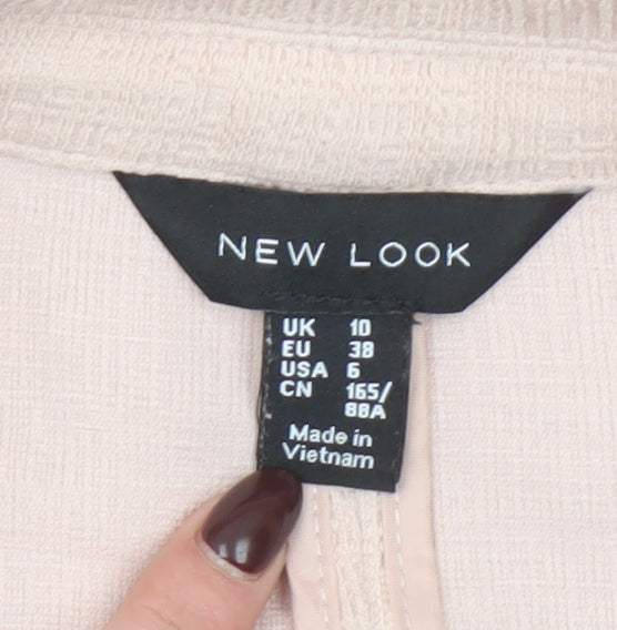 New Look Women Beige Regular Fit Long Sleeve Woven Blazer Size 10