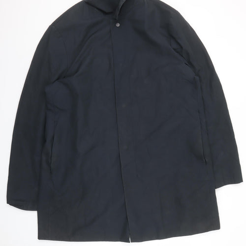 Kin Men’s Black 2XL Mid-Length Cotton Blend Rain Coat