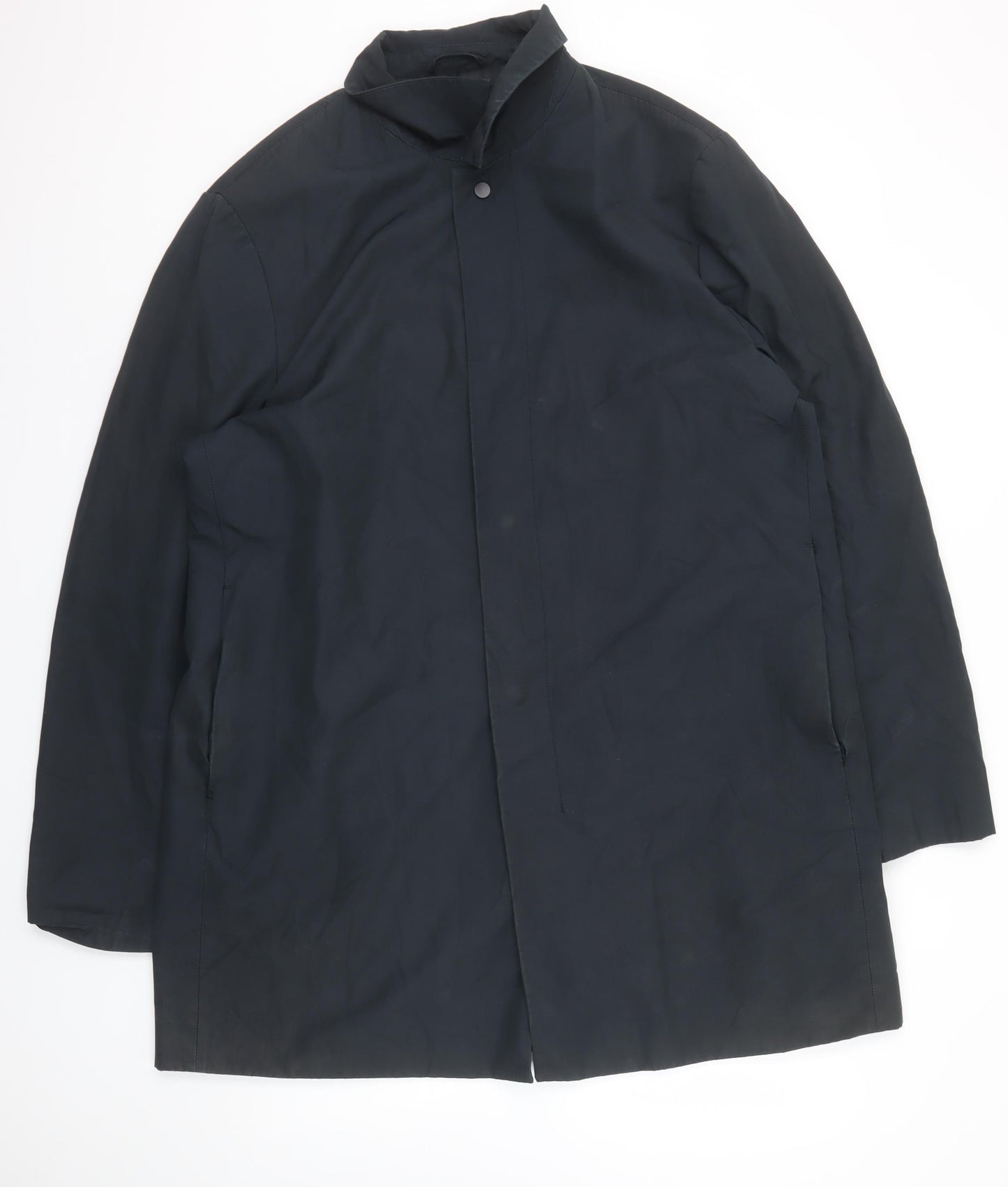 Kin Men’s Black 2XL Mid-Length Cotton Blend Rain Coat
