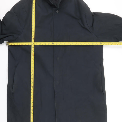 Kin Men’s Black 2XL Mid-Length Cotton Blend Rain Coat