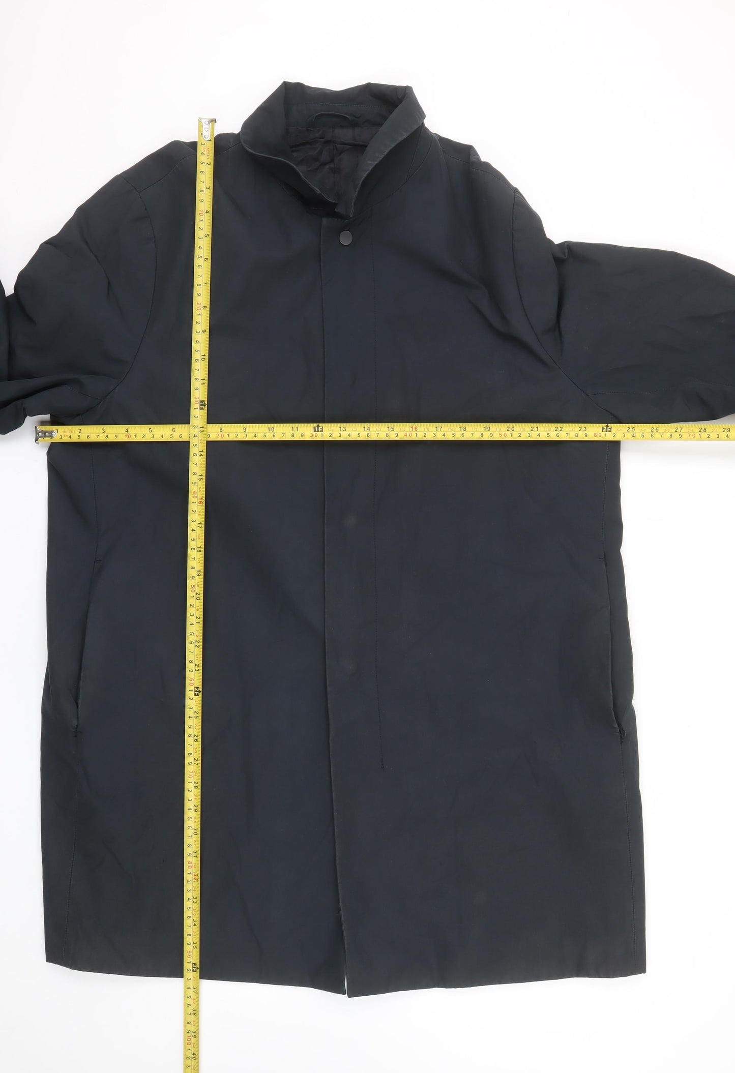 Kin Men’s Black 2XL Mid-Length Cotton Blend Rain Coat
