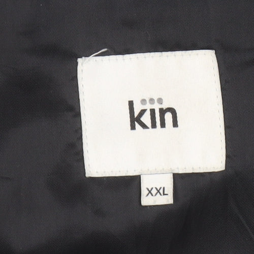 Kin Men’s Black 2XL Mid-Length Cotton Blend Rain Coat