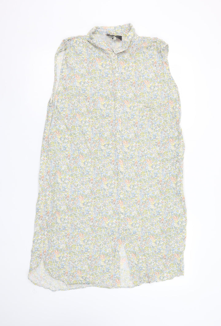 River Island Women's Multicoloured Floral Shirt Dress Size 16
