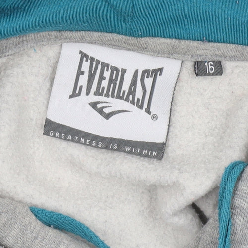 Everlast Women's Grey Blue NYC Bronx Sequin Hoodie Size 16