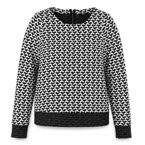 Next Women’s Black Geometric Knit Long Sleeve Blouse UK 8