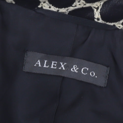 Alex & Co. Women’s Black Polka Dot Lined Blazer UK 12 Classic Fit
