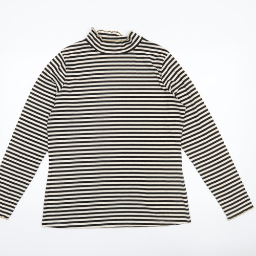 F&F Women’s Black Striped Roll Neck Long Sleeve Top Size 20