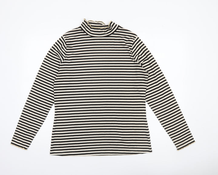 F&F Women’s Black Striped Roll Neck Long Sleeve Top Size 20