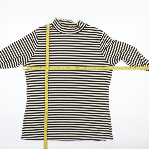 F&F Women’s Black Striped Roll Neck Long Sleeve Top Size 20