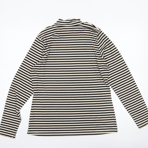 F&F Women’s Black Striped Roll Neck Long Sleeve Top Size 20