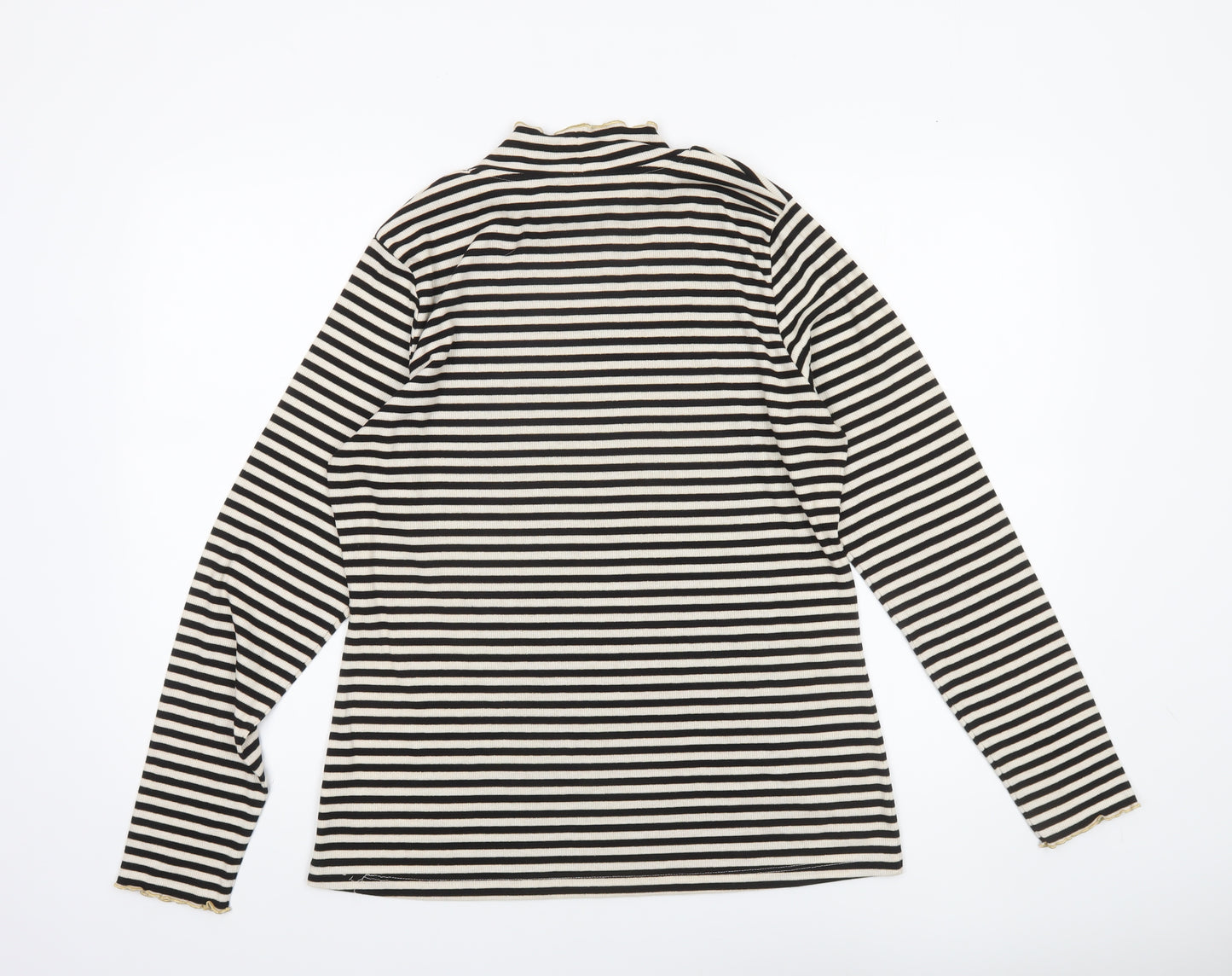 F&F Women’s Black Striped Roll Neck Long Sleeve Top Size 20