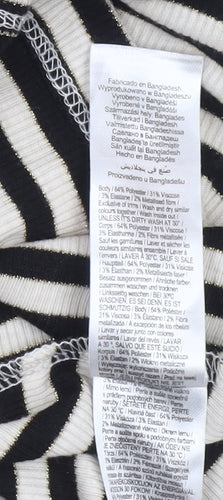 F&F Women’s Black Striped Roll Neck Long Sleeve Top Size 20