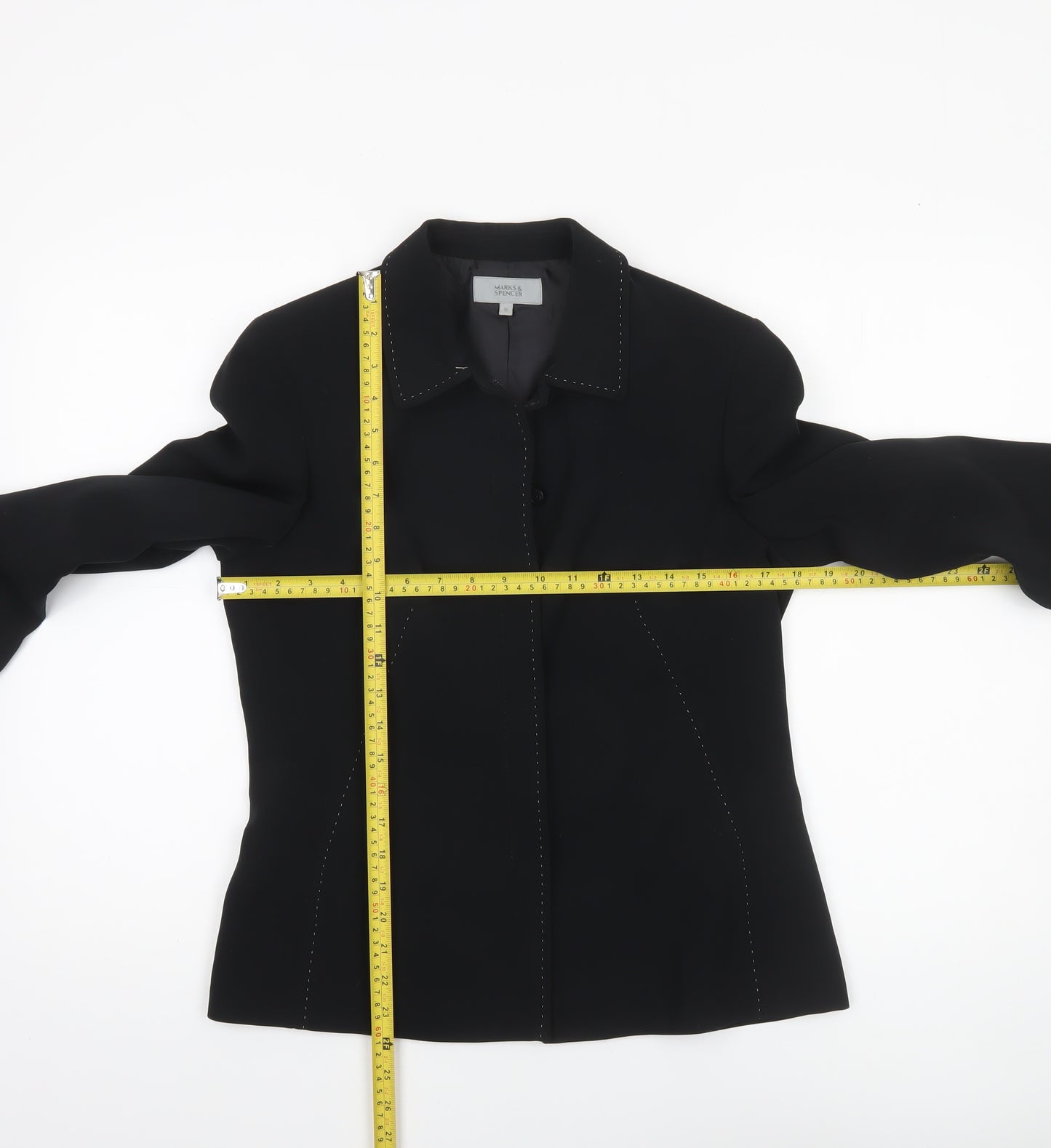 Marks and Spencer Women Black Size 12 Classic Suit Jacket