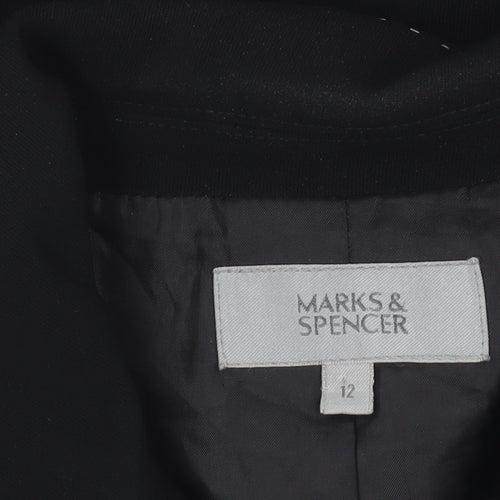 Marks and Spencer Women Black Size 12 Classic Suit Jacket