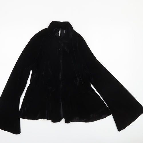 ASOS Design Women’s Black Velvet Wrap Blouse Size 14 Long Sleeve
