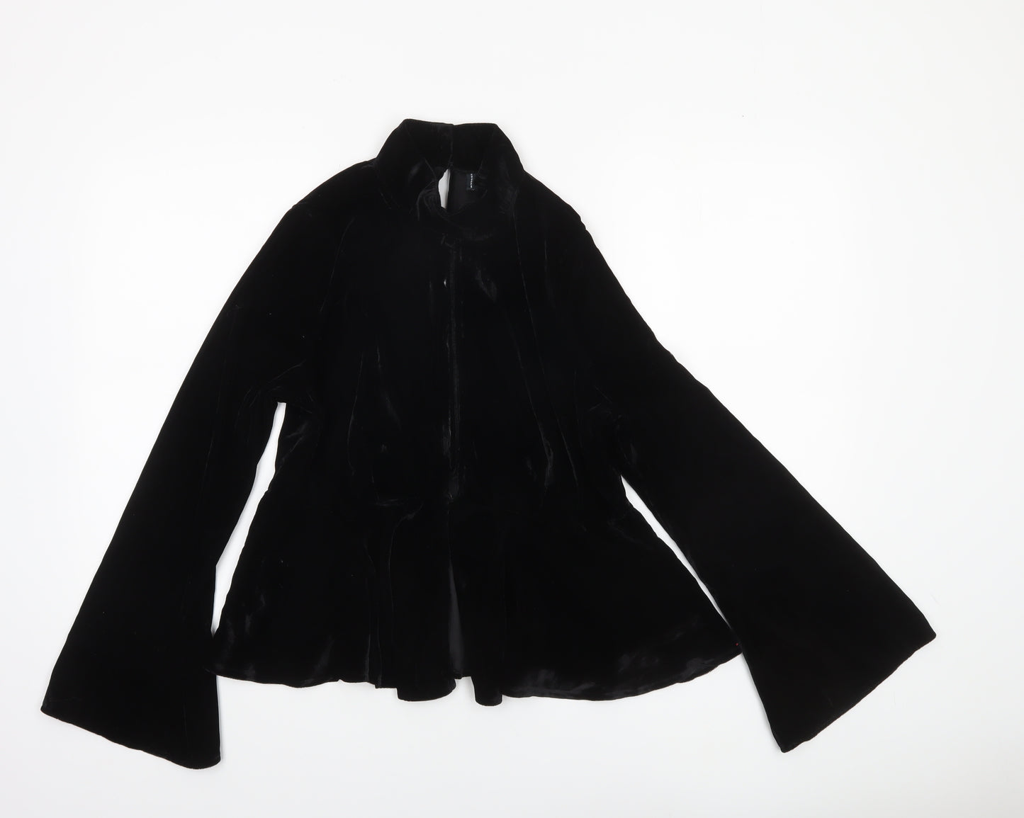 ASOS Design Women’s Black Velvet Wrap Blouse Size 14 Long Sleeve