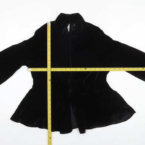 ASOS Design Women’s Black Velvet Wrap Blouse Size 14 Long Sleeve