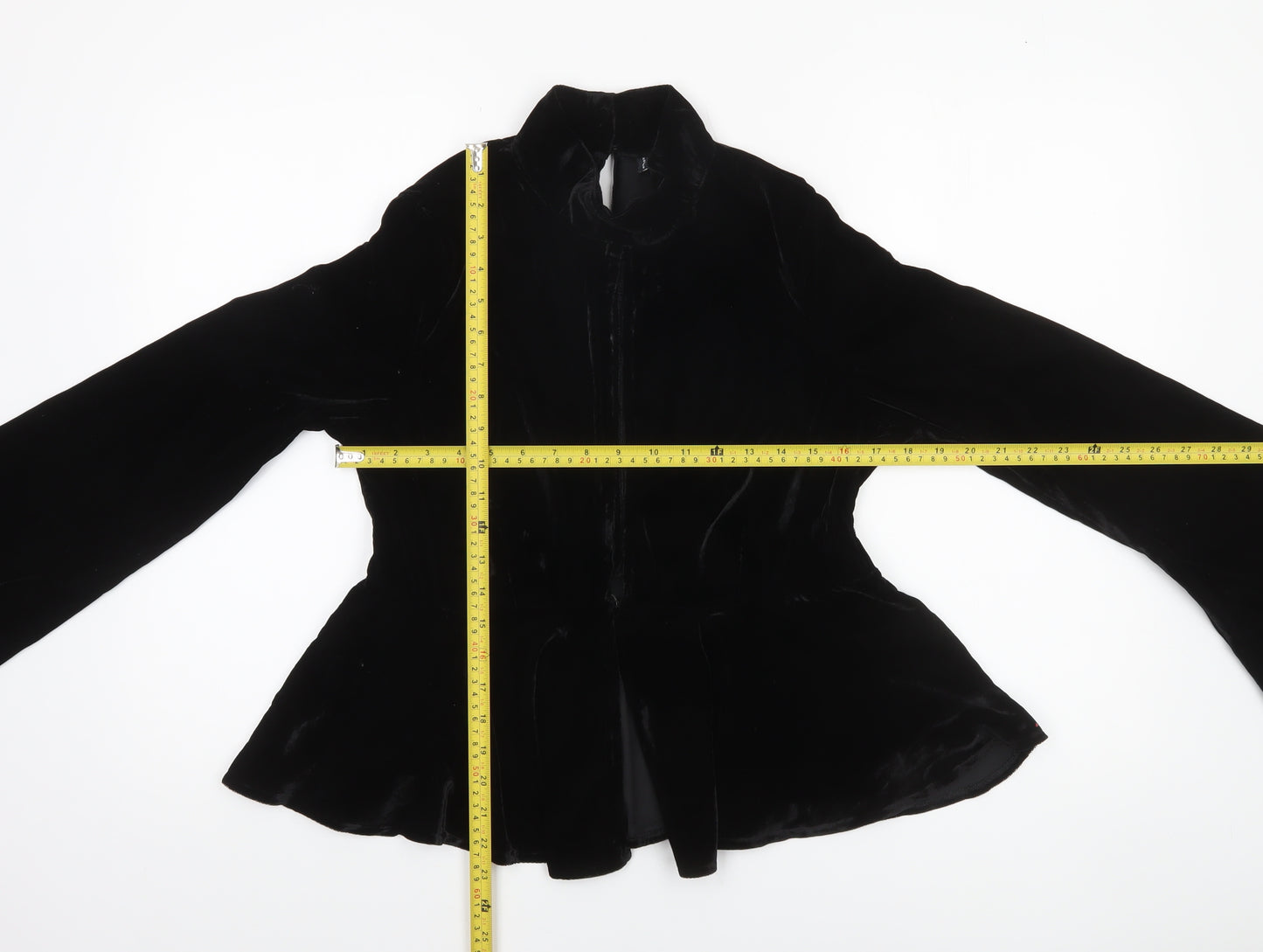 ASOS Design Women’s Black Velvet Wrap Blouse Size 14 Long Sleeve