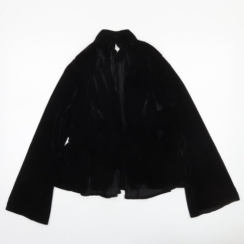 ASOS Design Women’s Black Velvet Wrap Blouse Size 14 Long Sleeve