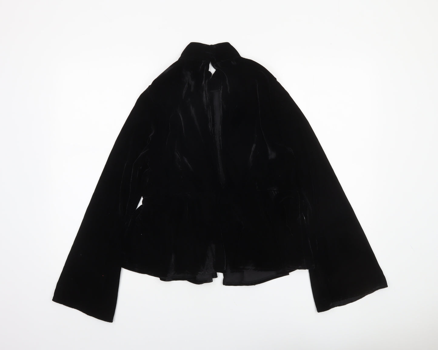 ASOS Design Women’s Black Velvet Wrap Blouse Size 14 Long Sleeve