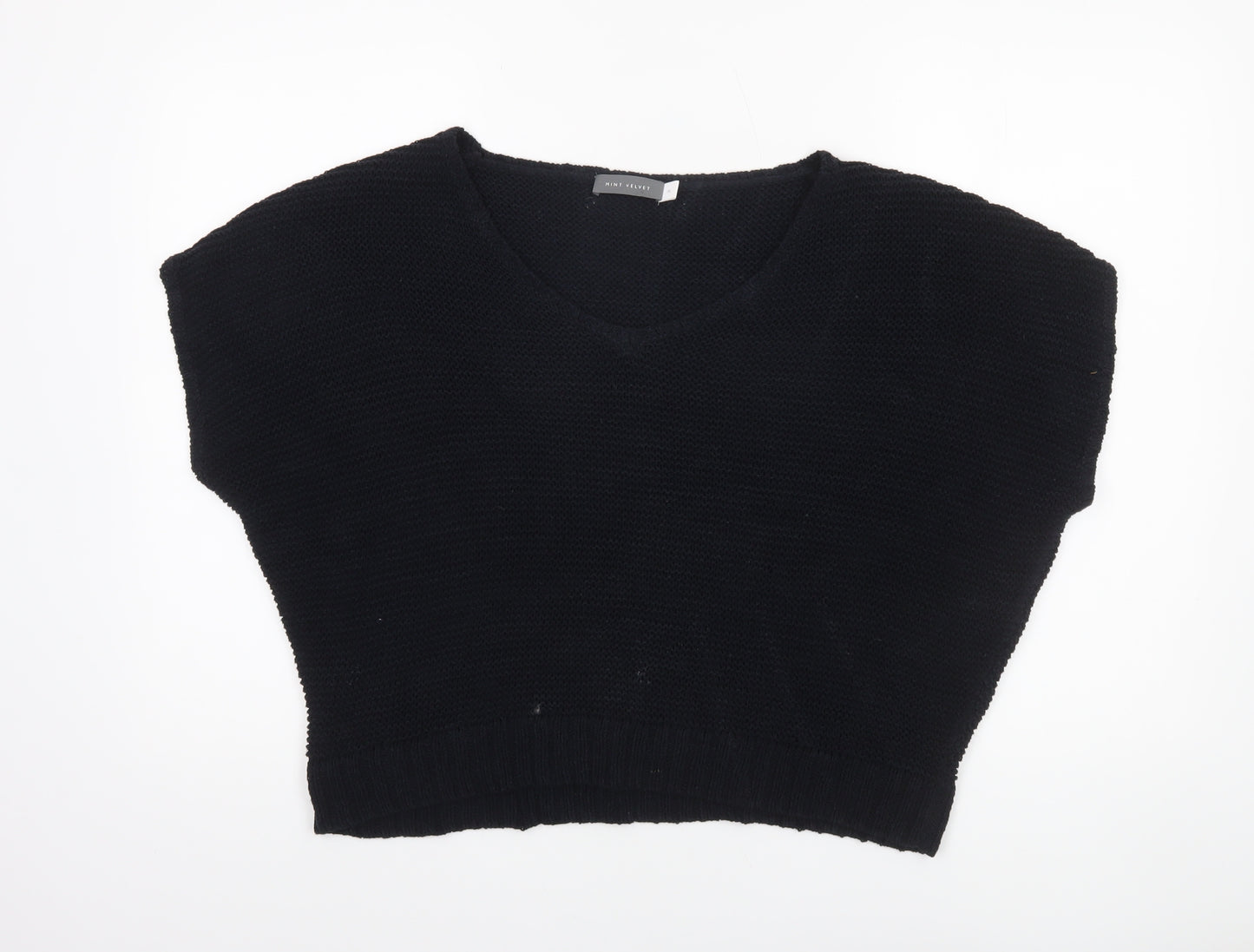 Mint Velvet Women's Black V-Neck Sleeveless Knit Jumper XL