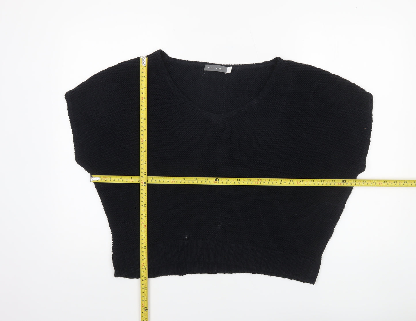 Mint Velvet Women's Black V-Neck Sleeveless Knit Jumper XL