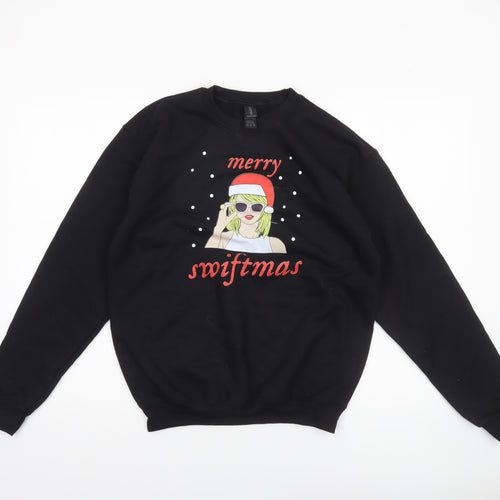 Gildan Womens Black Merry Swiftmas Sweatshirt XL Heavy Blend