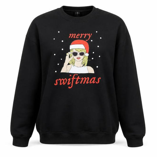 Gildan Womens Black Merry Swiftmas Sweatshirt XL Heavy Blend