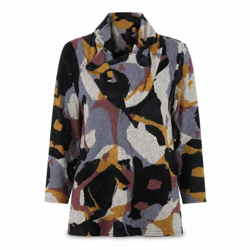 Alexara Women’s Multicoloured Tunic Blouse M Cowl Neck 3/4 Sleeve