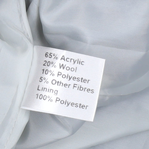 Kesta London Womens Grey Herringbone Wool Blend Mid-Length Coat Size 10