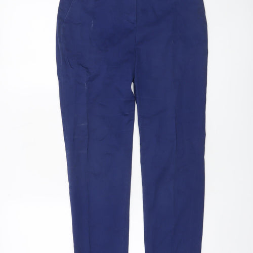 Caroll Women Blue Chino Slim Fit Cotton Stretch Trousers Size 8