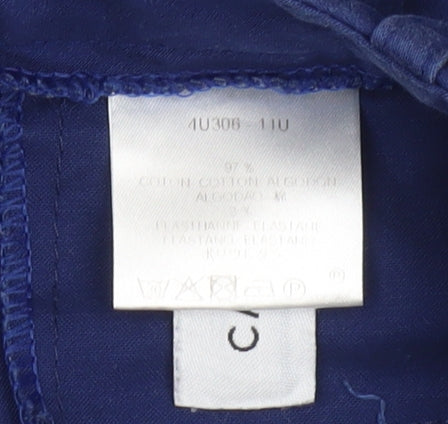 Caroll Women Blue Chino Slim Fit Cotton Stretch Trousers Size 8