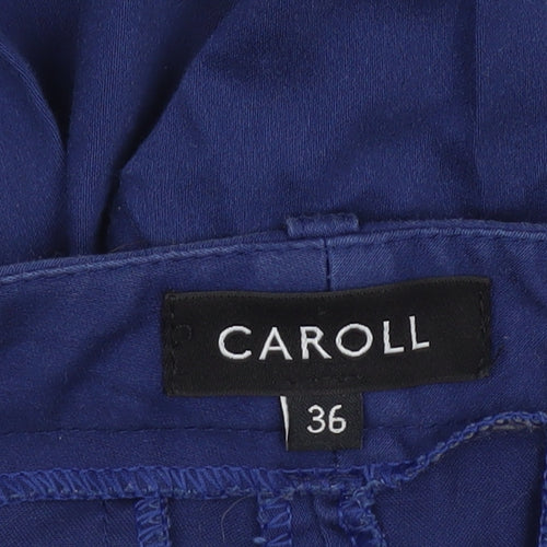 Caroll Women Blue Chino Slim Fit Cotton Stretch Trousers Size 8