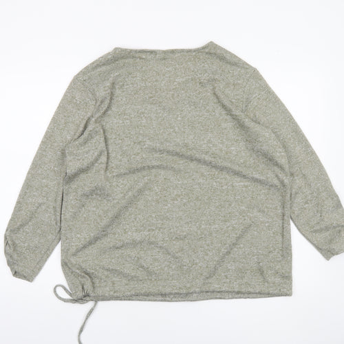 Beloved Women’s Grey V-Neck Long Sleeve Pullover Jumper Size 2XL