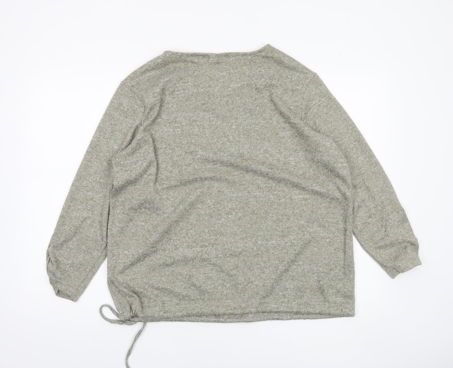 Beloved Women’s Grey V-Neck Long Sleeve Pullover Jumper Size 2XL