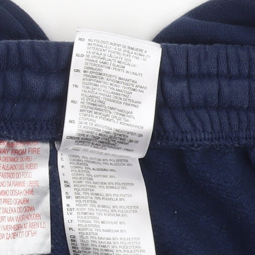 Adidas Boys Blue Jogger Trousers 13-14 Years Regular Fit Fleece Activewear