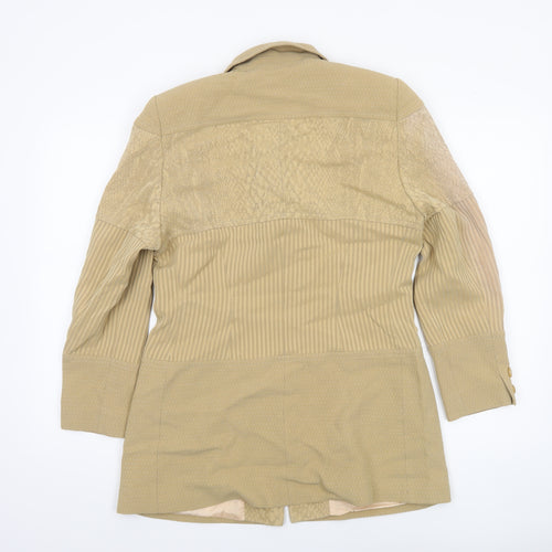 Renzo Women's Beige Single-Breasted Suit Jacket Size 12 Wool Blend